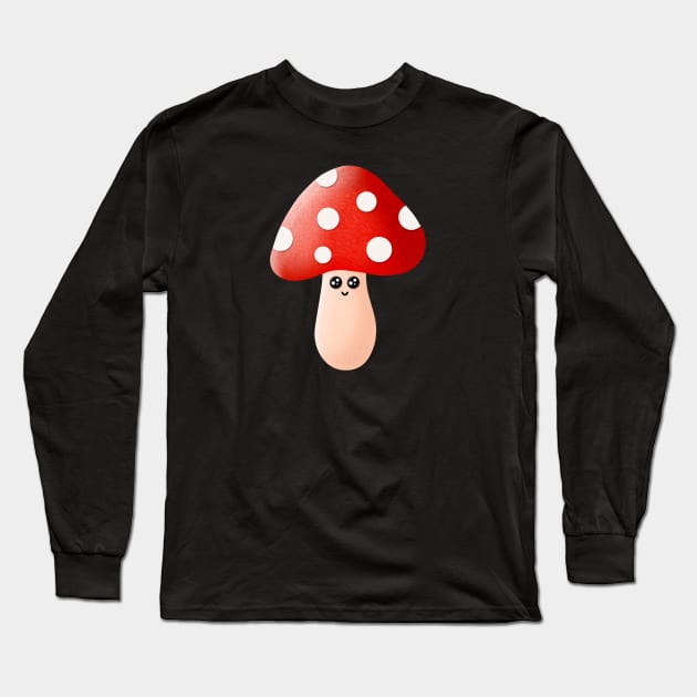 Cute red mushroom Long Sleeve T-Shirt by lisanisafazrin